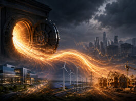 Open vault releasing golden market pressure across technology, utilities, and housing sectors amid rising bond yields