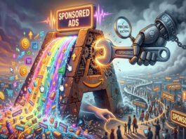 Illustration of Amazon sponsored ads facing FTC scrutiny over pricing auctions and marketplace advertising.